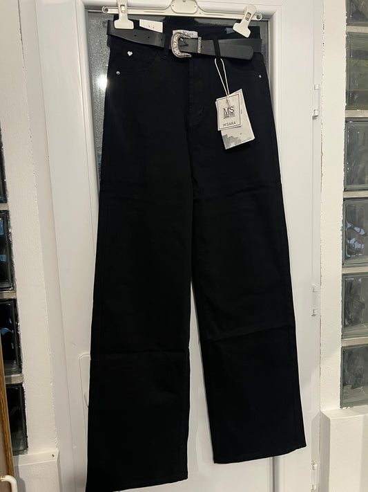 Crne traperice s remenom